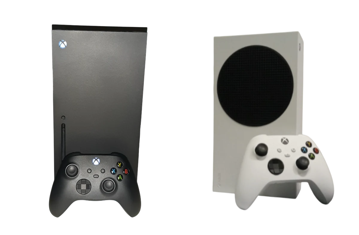 Herní konzole Xbox Series X a Series S s ovladači
